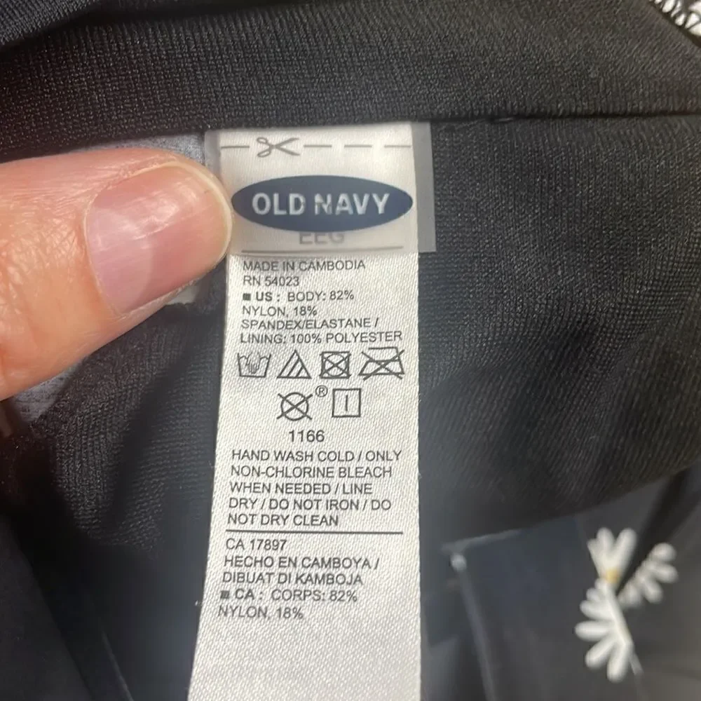Old Navy tie front daisy print swim bralette bikini top sz XXL